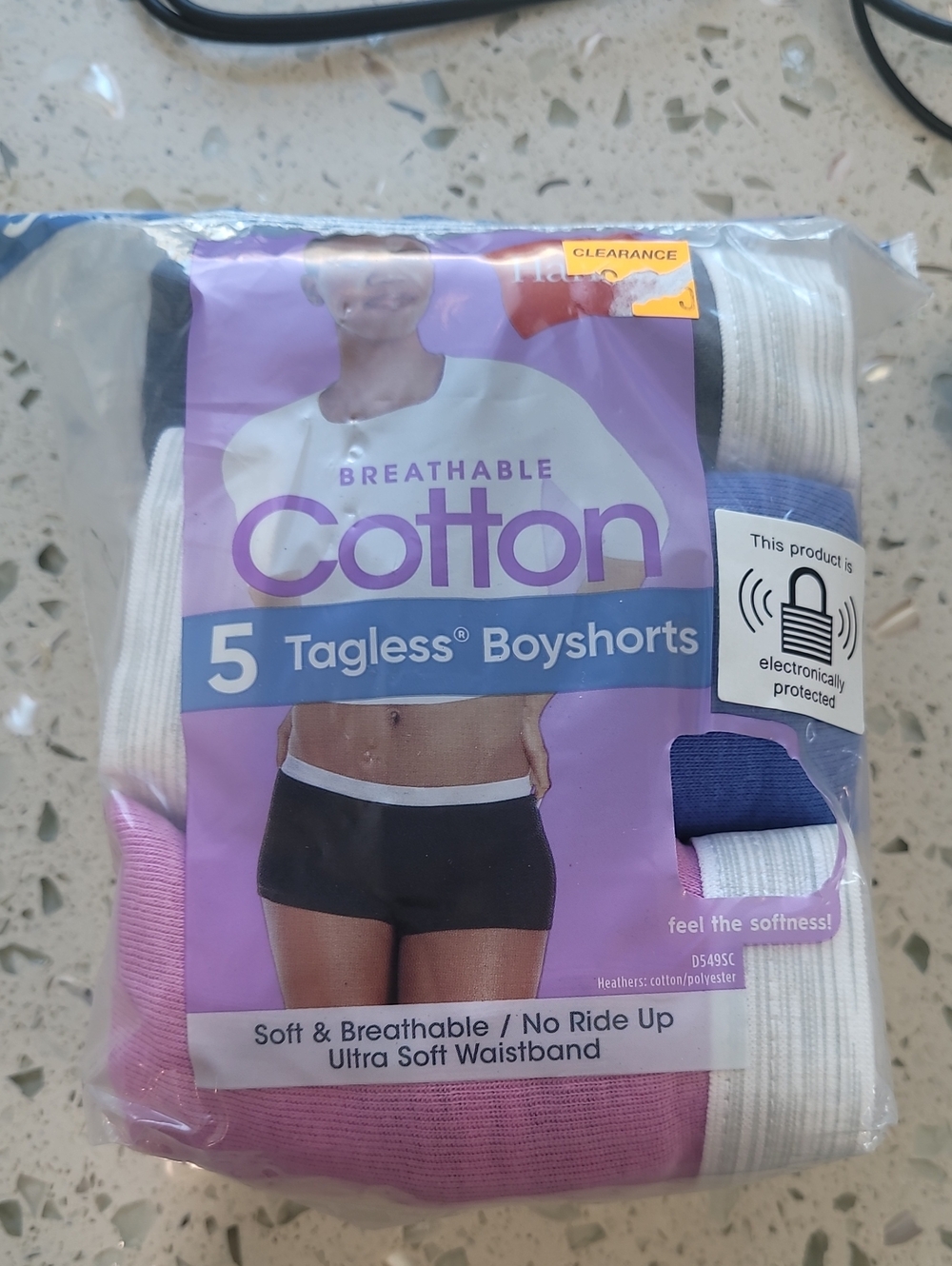Hanes Breathable Cotton Tagless Boyshorts - Pink, White, Blue, Black